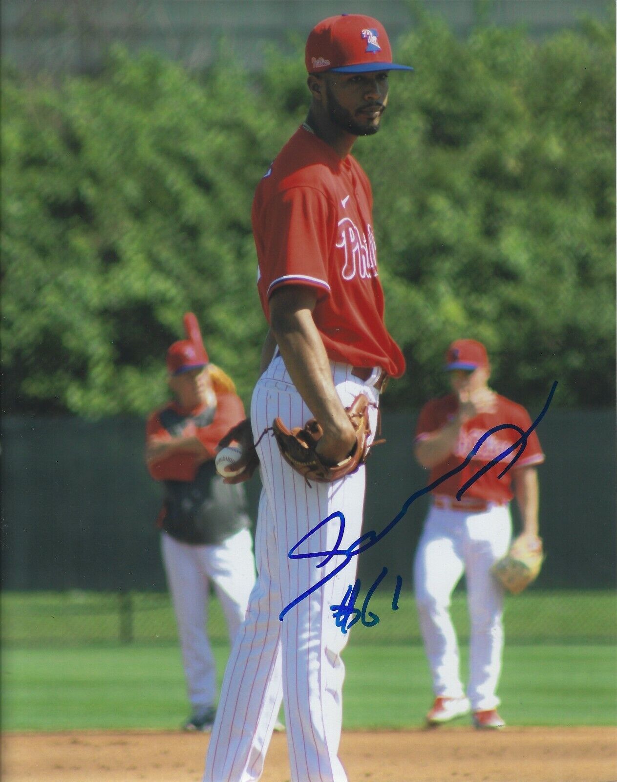 Signed 8x10 CHRISTOPHER SANCHEZ Philadelphia Phillies Autographed Photo Poster painting - COA