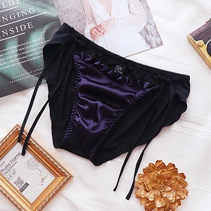 Handmade custom men's lace silk sexy [with purse] underwear