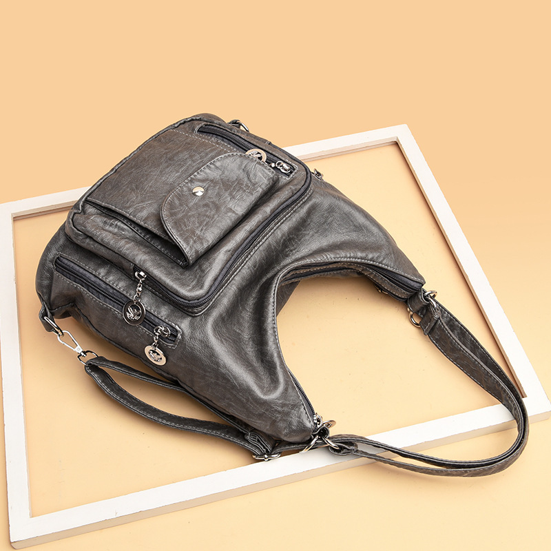 Large Multi-Use Soft Leather Single Shoulder Crossbody Bag