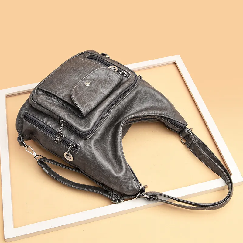 Large Multi-Use Soft Leather Single Shoulder Crossbody Bag