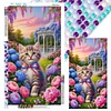 (40*70cm)Cat in Garden - Full Round Drill Diamond Painting