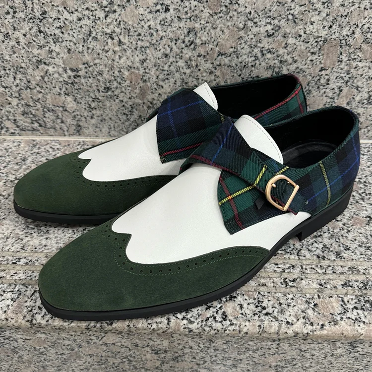 Men's Fashion Spliced Business Formal Monk Shoes