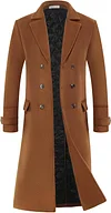 APTRO Men's Luxury Full Length Trench Coat Long Wool Overcoat Winter Windbreaker