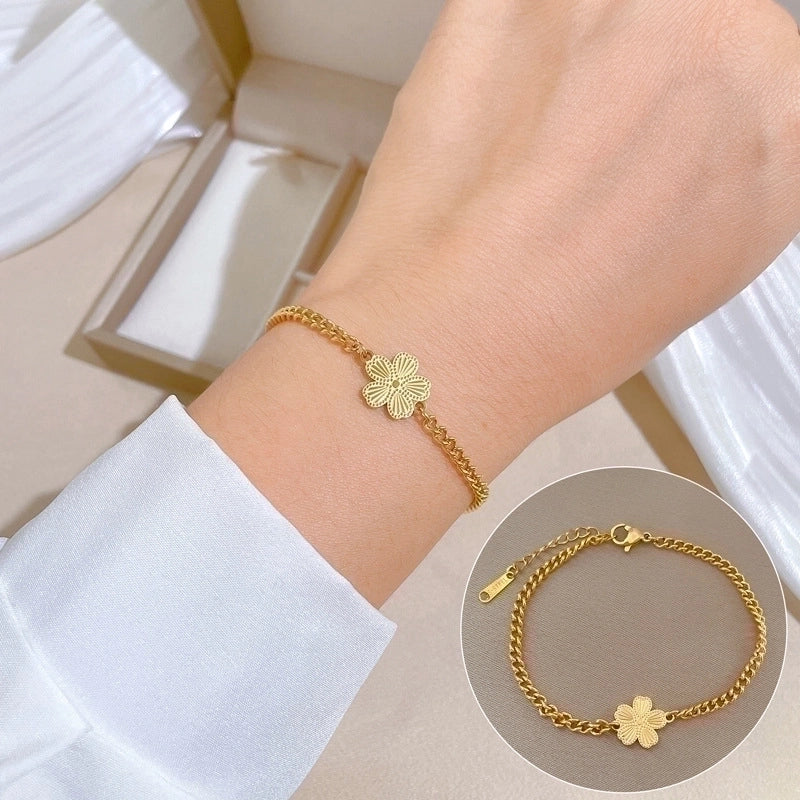 Casual Minimalist Commute Solid Color Titanium Steel Bracelets In Bulk