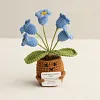 (Finished Product)Crochet Flower Potted Doll with Positive Card Desktop Ornaments, Potted Plants, Bouquets Gift Home Decor