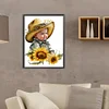 Enfant Cowboy Tournesol Compl&egrave;te Rond Diamant Peinture 30X40CM