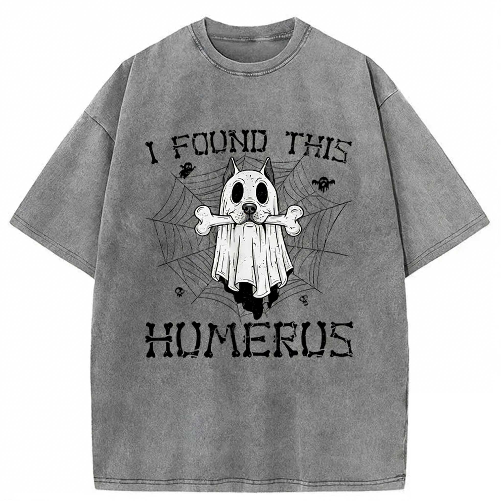 Halloween Ghost Dog Washed T-shirt elevenforest