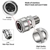 3/8 Inch Power Washer Quick Connect Kit Stainless Steel Adapter Set Power Washer Adapter Fittings Female/Male NPT Thread 12 Pcs 5000 PSI