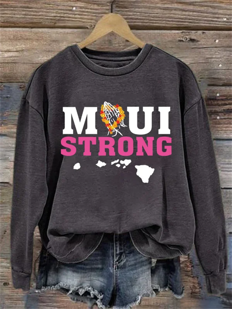 Women's Pray for Maui Printed Sweatshirt