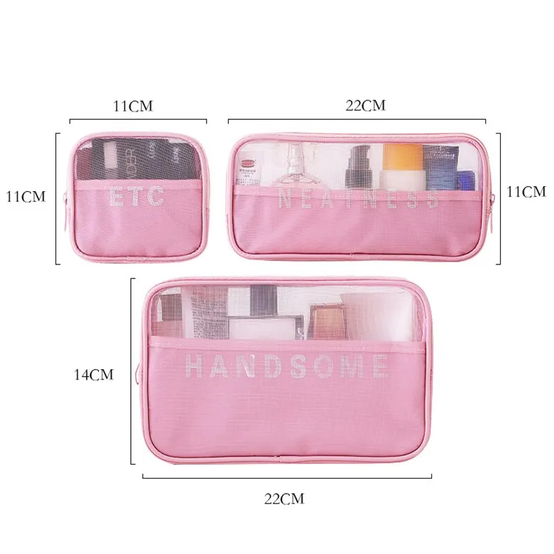 Travel Cosmetic Bag Women Zipper Make Up Transparent Makeup Case Organizer Storage Pouch Toiletry Beauty Wash Kit Bags