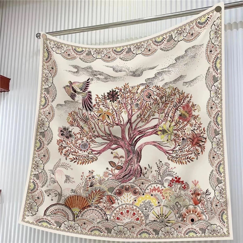 90cm * 90cm Hangzhou High Quality Twill Forged Large Square Scarf Fashion Printed Scarf Sunscreen Shawl Scarf