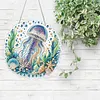 Jellyfish DIY Rhinestone Diamond Painting Pendant 25x25cm Double Sided