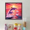 (Counted/Stamped)Dolphins At Sunset-11CT Cross Stitch 40*40cm/15.75*15.75in