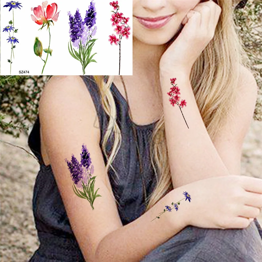 Hummingbird Small Temporary Tattoos For Women Girls Realistic Dandelion Butterfly Fake Tattoo Sticker Minimalist Forearm Tatoos