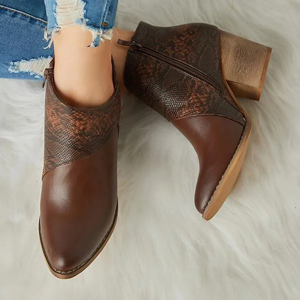 Women's Thick Heel Pointed Western Cowboy Boots