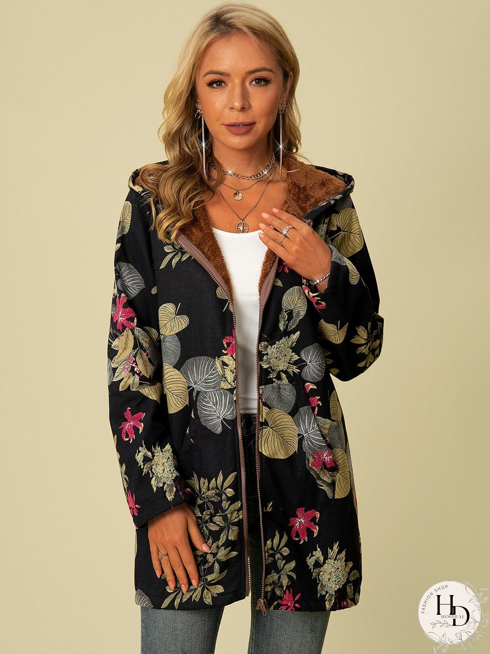 Shift Long Sleeve Cotton Fleece Coat