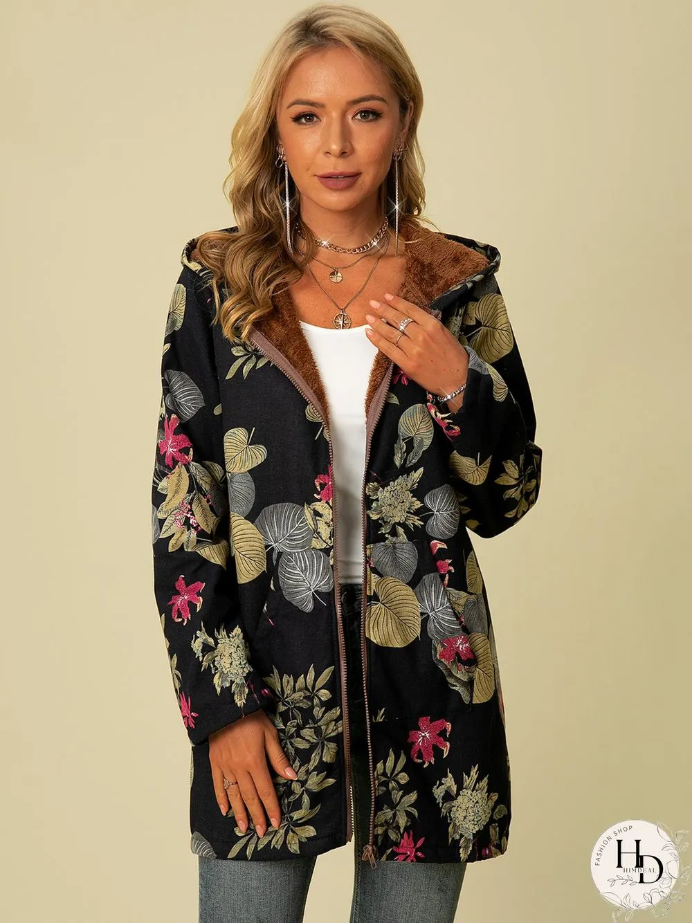 Shift Long Sleeve Cotton Fleece Coat