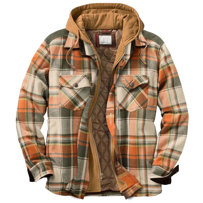  Men s  casual  outdoor thickened warmth stitching  plaid  