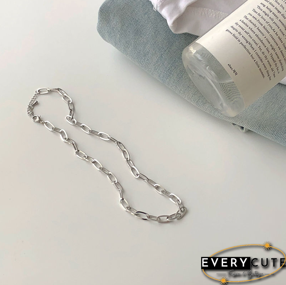 Men's & Women's Hip Hop Titanium Steel Clavicle Necklace Letter Chain