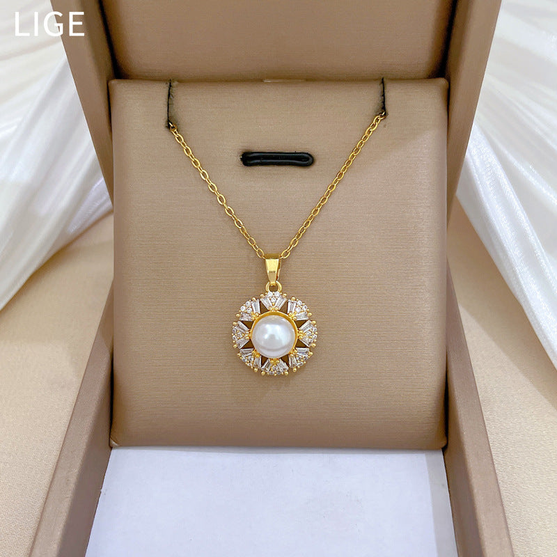 Korean Cosmos Geometric Titanium Steel Electroplating Earrings