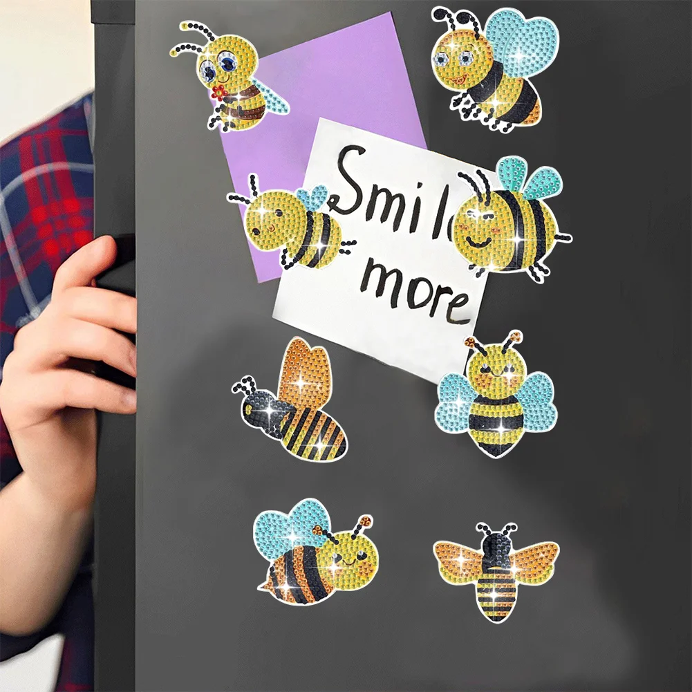 8Pcs Hummingbird Special Shaped Diamond Painting Fridge Magnet Fridge Stickers