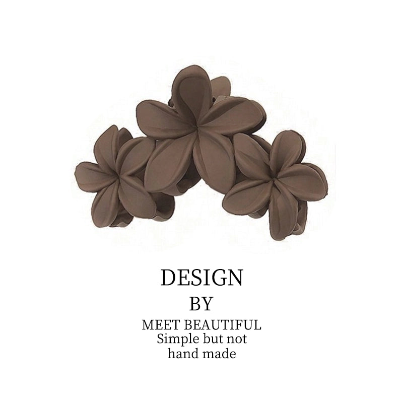 Design Frosted Artificial Flowers Hair Styling Clip Three Flowers Hair Claw Back Head Hair Volume Multi-Plate Hair Clip