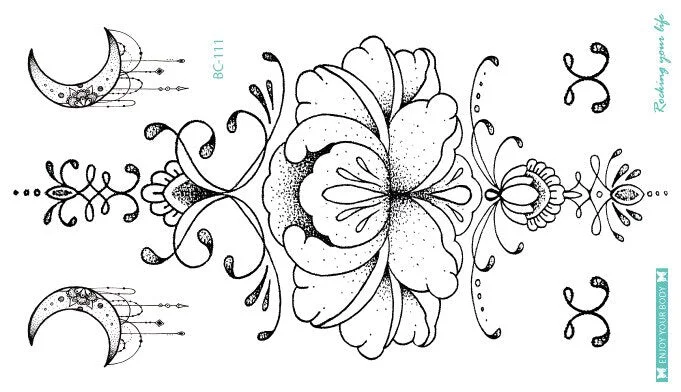 38 Kinds Adult Chest Back Tattoo Big Size Sexy Flowers Mandala Totem Waterproof Temporary Body Art Sticker tatouage temporaire