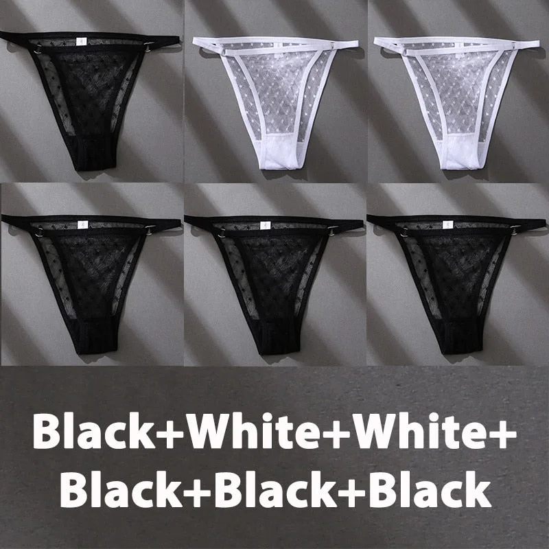 6PCS/Set Finetoo Panties Women's Perspective Panties Sexy Underwear Lace Panties Female Lingerie Briefs Intimate Plus Size M-XXL