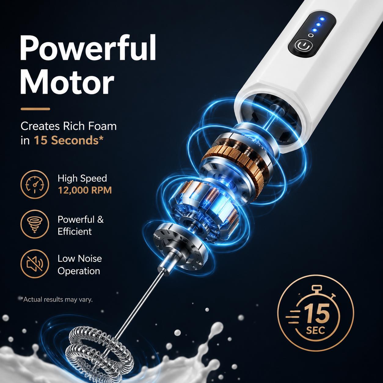 Powerful motor electric milk frother