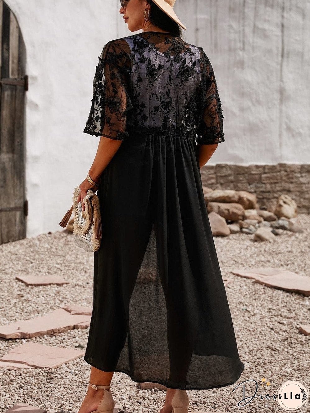 Elegant Pink Floral Lace Kimono Cover-Up