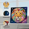 DIY Pearl Painting Lion for Home Decor with Frame(25x25cm)