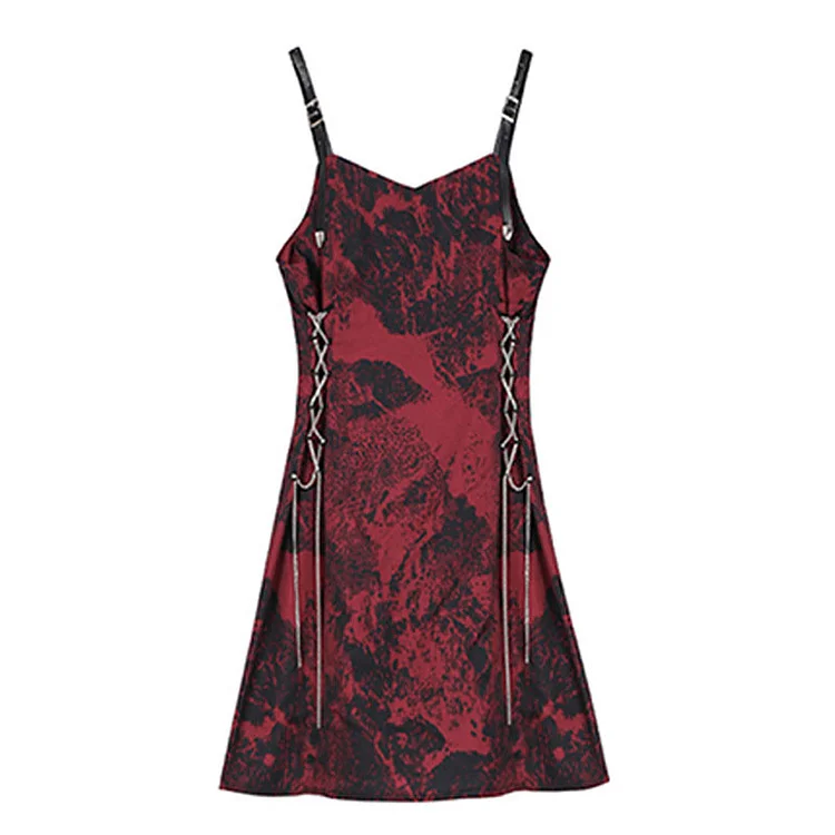 Tie Dye Short Long Sling Dress - Modakawa Modakawa