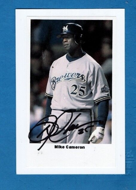 MIKE CAMERON-MILWAUKEE BREWERS AUTOGRAPHED POSTCARD SIZED Photo Poster painting