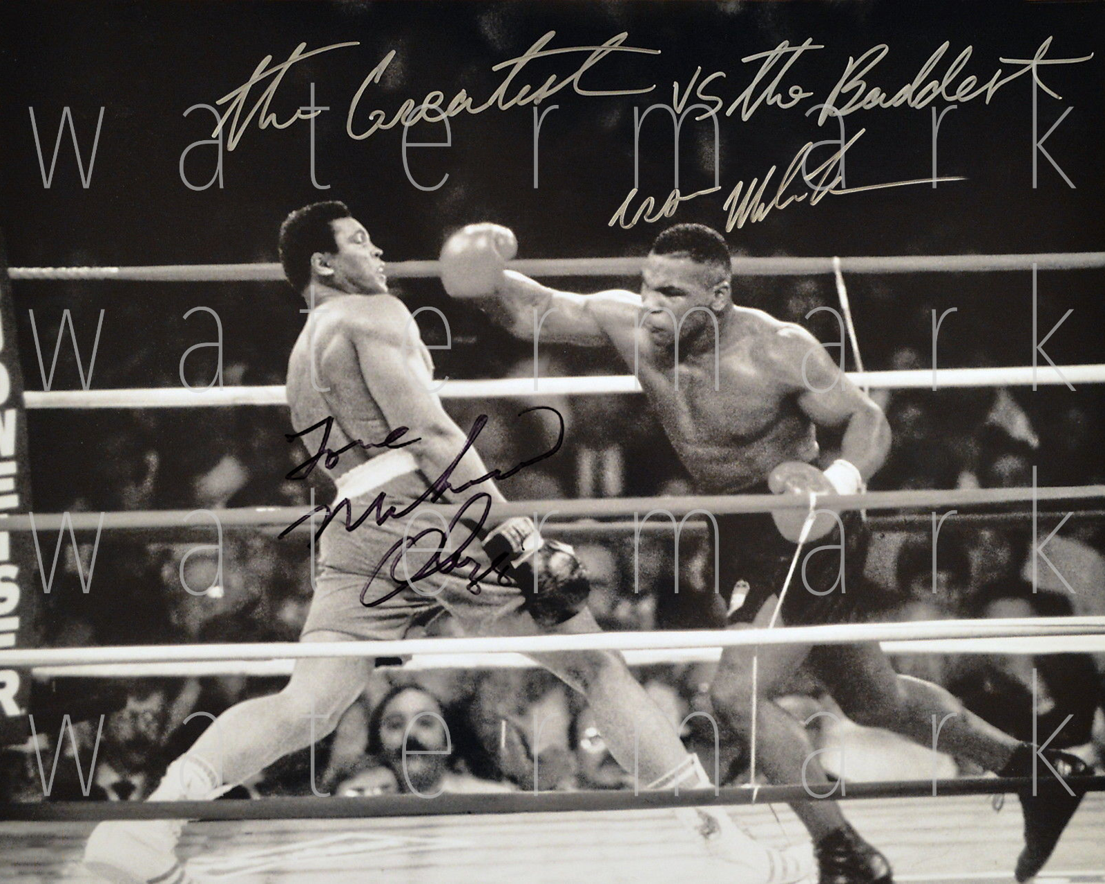 Mike Tyson vs Muhammad Ali signed 8X10 inch Photo Poster painting picture poster autograph RP