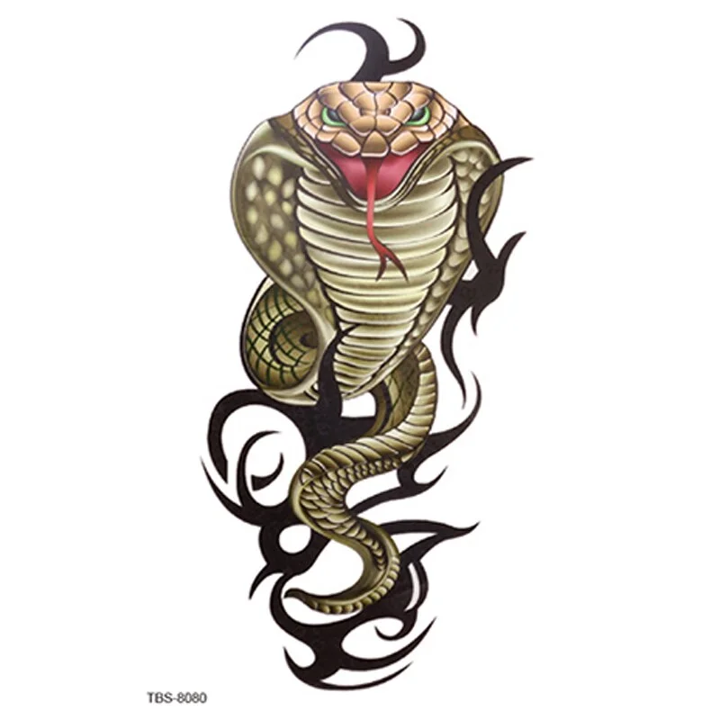 Waterproof Temporary Tattoos Small Snake Lotus For Men Women Dragon Tiger Lion Animal Cover Tattoo Chinese Dragon Anime Tattoos