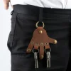 High-Fat Genuine Leather Top Layer Cowhide Brass Hardware Handmade Palm Keychain Bag Pendant Personality