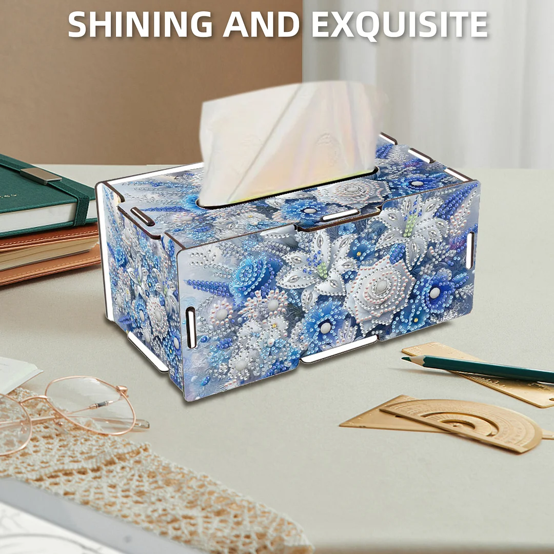 Flower DIY Diamond Art Paper Towel Holder for Home and Office Decoration