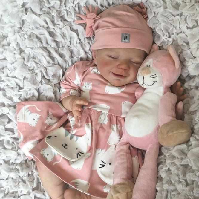 Realistic 20'' Sweet Reborn Baby Doll Girl, Preemie Life Like Silicone Reborn Newborn Baby Toddler Kenzie with Coos and "Heartbeat"  -Creativegiftss® - [product_tag] Creativegiftss.com