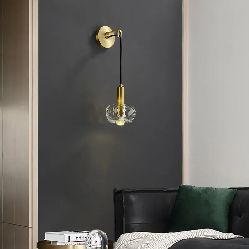 Minimalist Gold Crystal Sconce  JOSENART Josenart