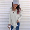 Women's Solid Color V-neck Strapped Loose Top T-shirt