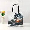 Silhouette Cat-11CT DIY Stamped Cross Stitch Shopping Bag 40*40cm