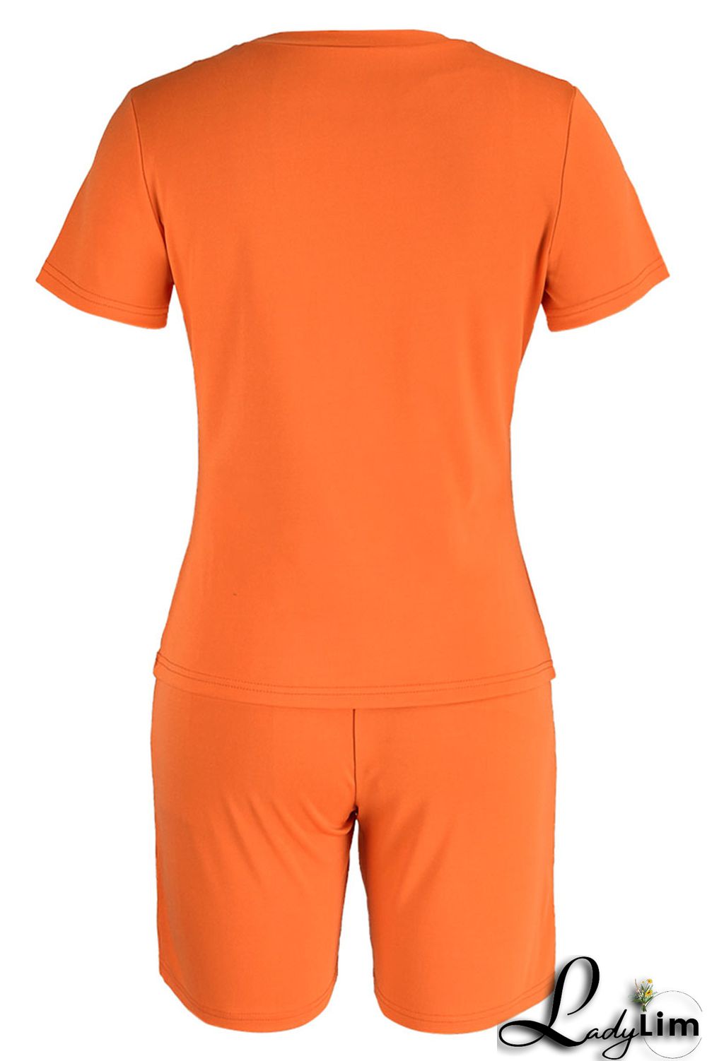 Yellow Casual Print Patchwork O Neck Short Sleeve Two Pieces