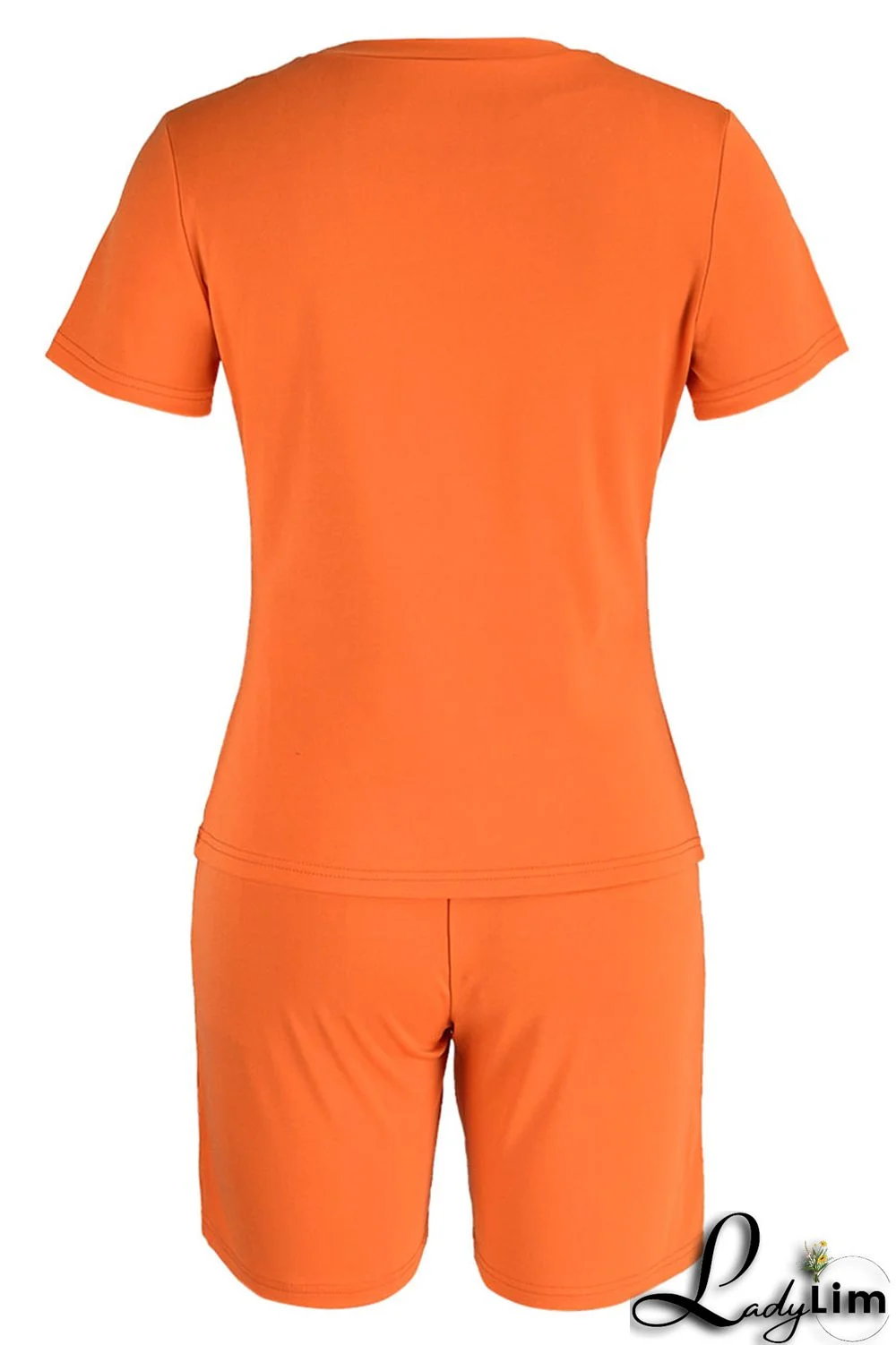 Yellow Casual Print Patchwork O Neck Short Sleeve Two Pieces