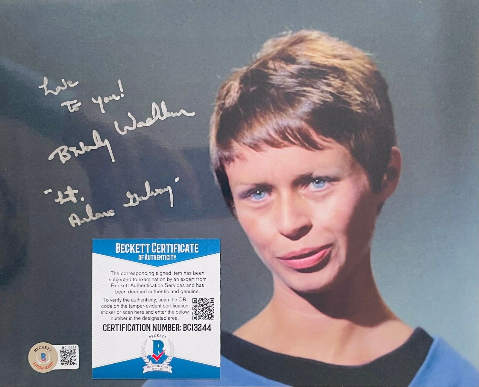 Beverly Washburn Star Trek Original Autographed 8X10 Photo Poster painting w/Beckett COA