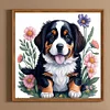 Chiot-Peinture au diamant de forage rond-30*30cm