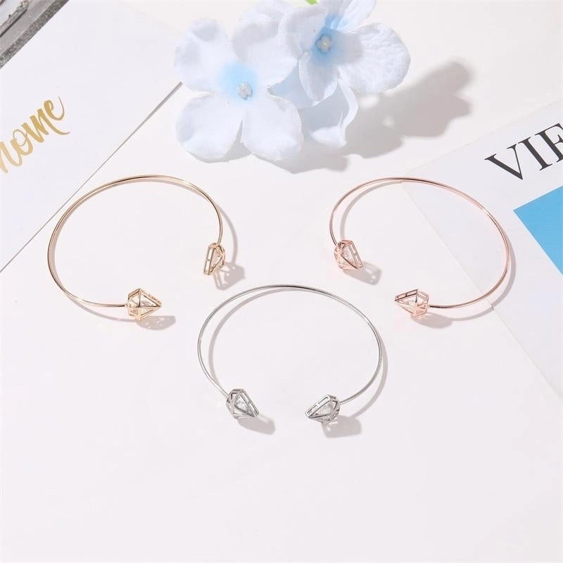 Copper Plating Geometric Artificial Gemstones Copper Bracelets