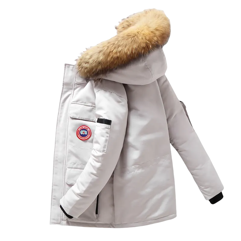 Expedition Men and Women down Jacket Fur Collar Overcome Warm Coat Overcoat