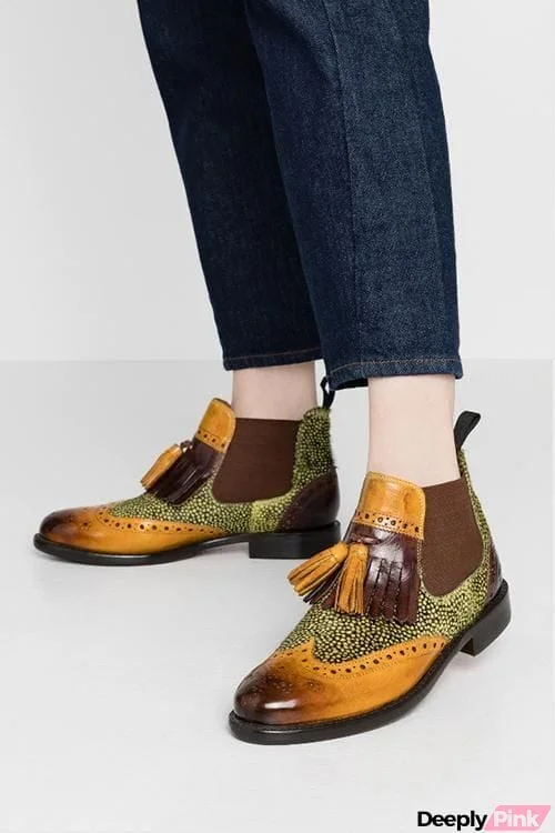 Tassels Slip On Flat Boots