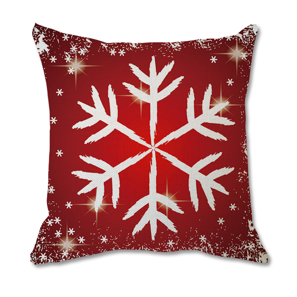 

Linen Square Pillowcase Xmas Print Pillow Case Sofa Chair Cushion Cover (B, 501 Original