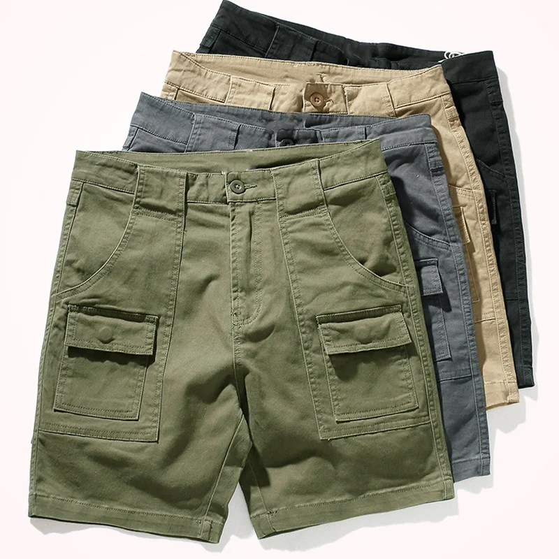 Vintage Stretch Casual Multi-Pocket Cargo Shorts